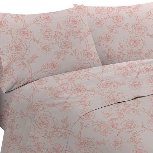 New 4 Piece 100% Cotton Sheet Set - Picture 1 of 9
